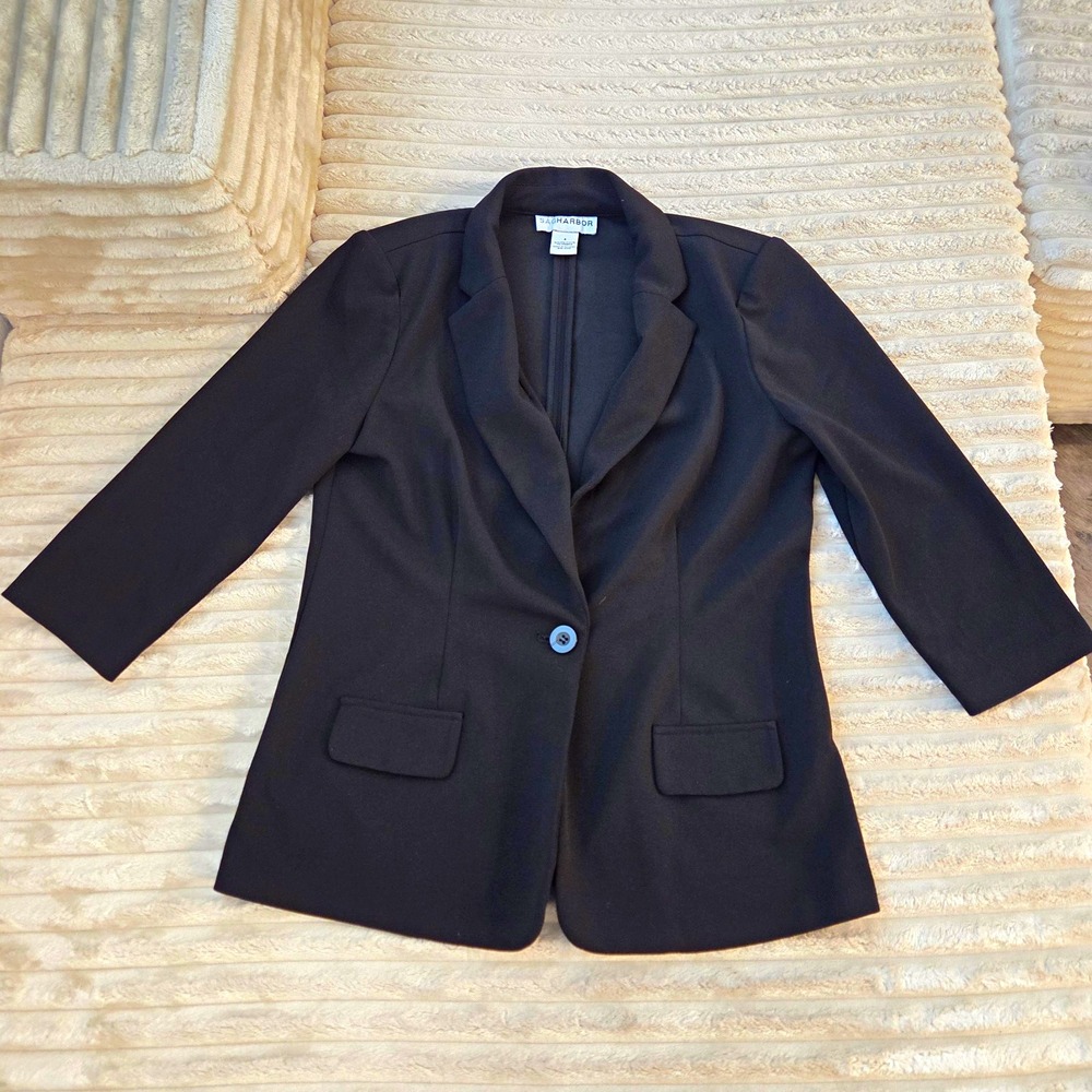 Sag Harbor Black Blazer Jacket Size S Single Button Workwear Professional